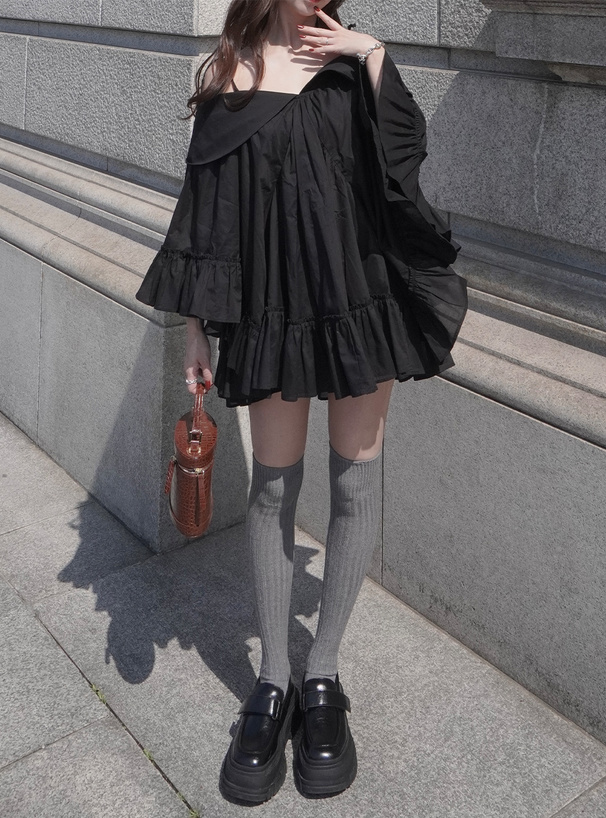2Wayオフショルシャツミニワンピース