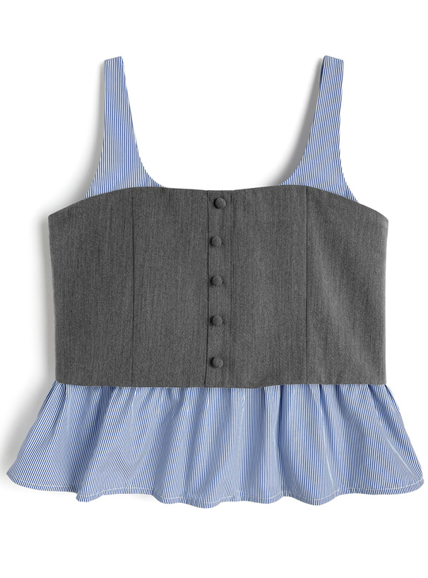 ベアトップドッキングストライプ柄キャミソール