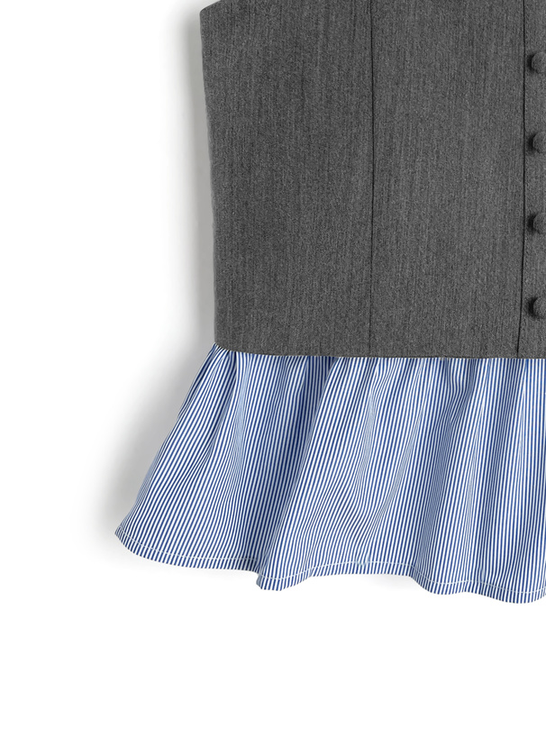 ベアトップドッキングストライプ柄キャミソール