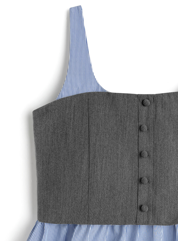 ベアトップドッキングストライプ柄キャミソール