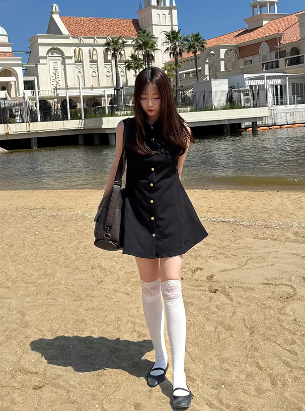 ノースリーブシャツミニワンピース