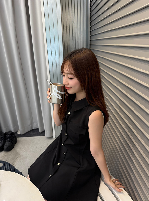ノースリーブシャツミニワンピース