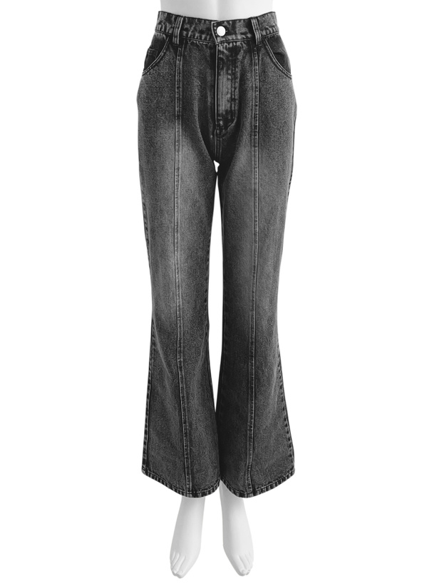 センターシームストレートデニムパンツ