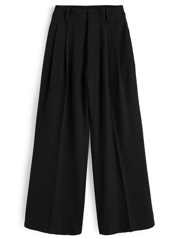 センタープレスタックワイドパンツ