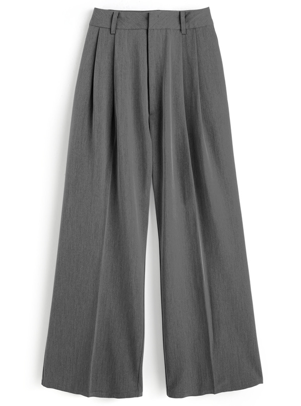 センタープレスタックワイドパンツ