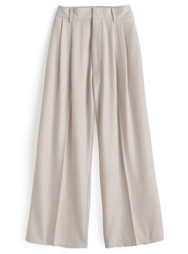 センタープレスタックワイドパンツ