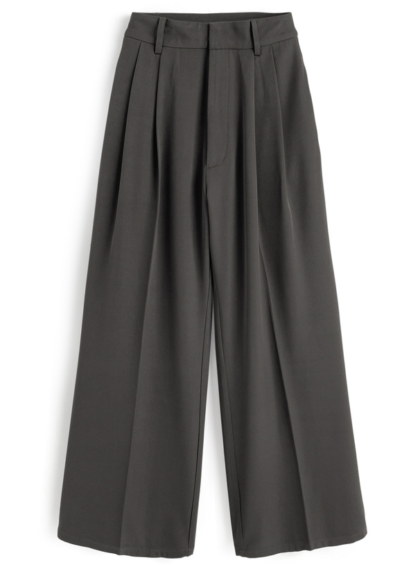 センタープレスタックワイドパンツ