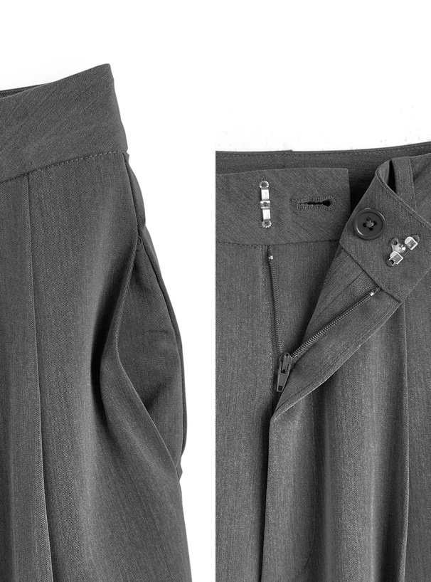 センタープレスタックワイドパンツ