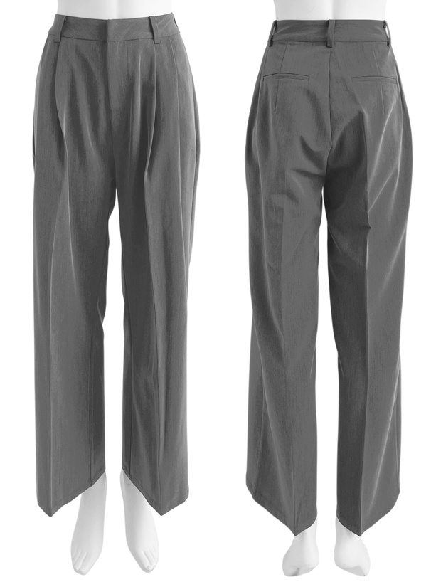 センタープレスタックワイドパンツ