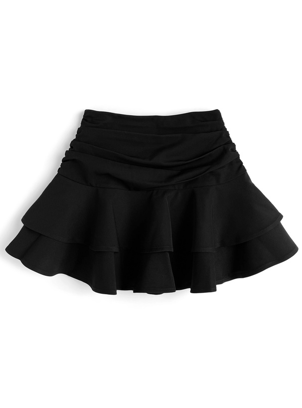 インパン裏地付きギャザーフリルミニスカート[ai213]