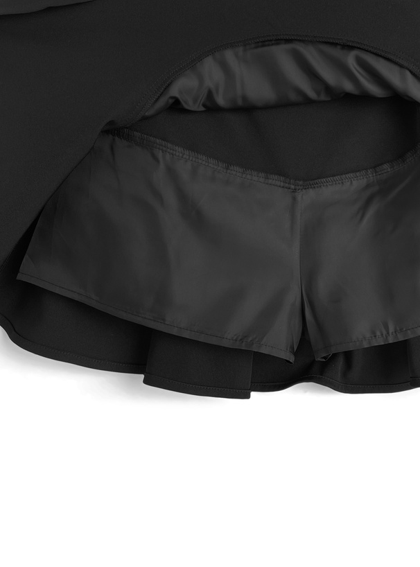 インパン裏地付きギャザーフリルミニスカート