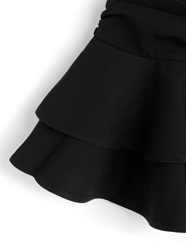 インパン裏地付きギャザーフリルミニスカート