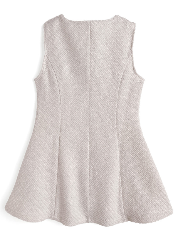 ツイードノースリーフレアミニワンピース