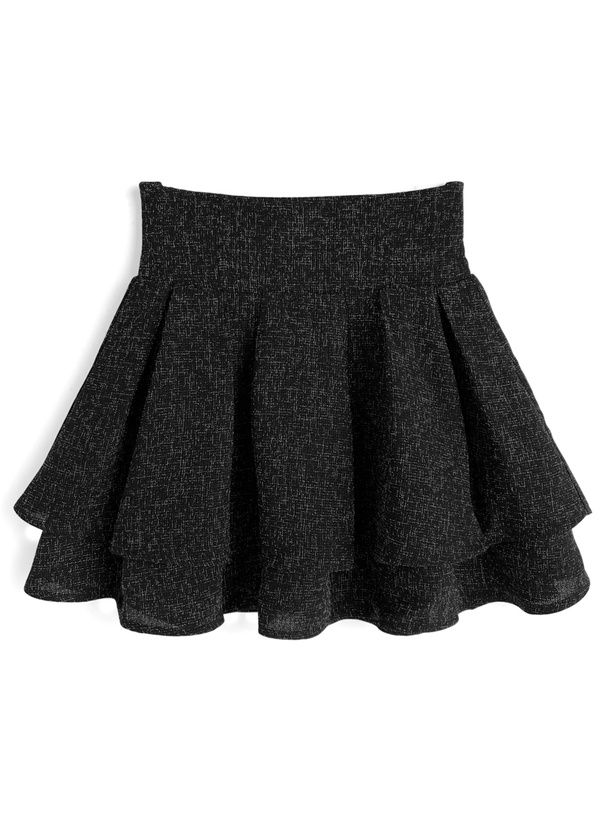インパン裏地付きツイードフレアミニスカート