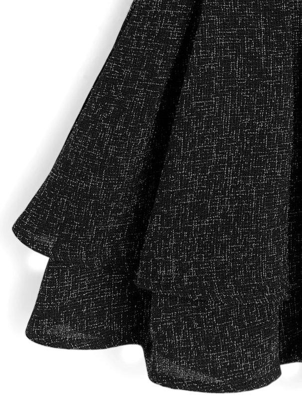 インパン裏地付きツイードフレアミニスカート