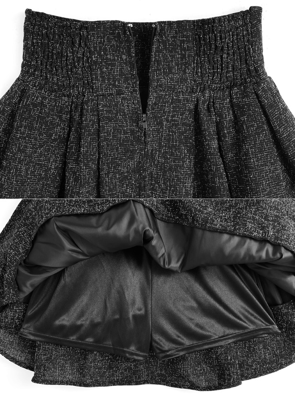 インパン裏地付きツイードフレアミニスカート