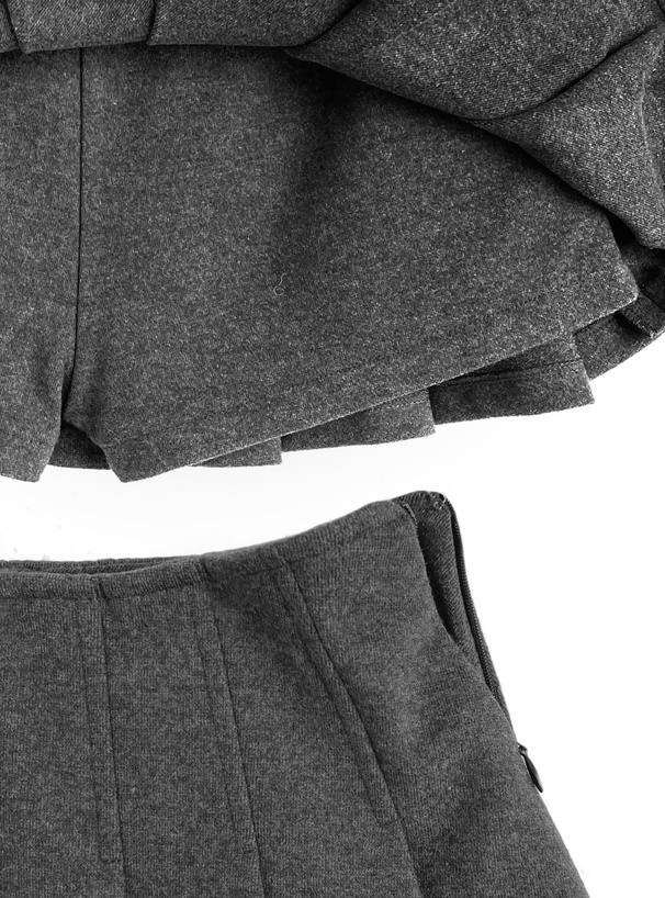 インパン付きボックスミニプリーツミニスカート