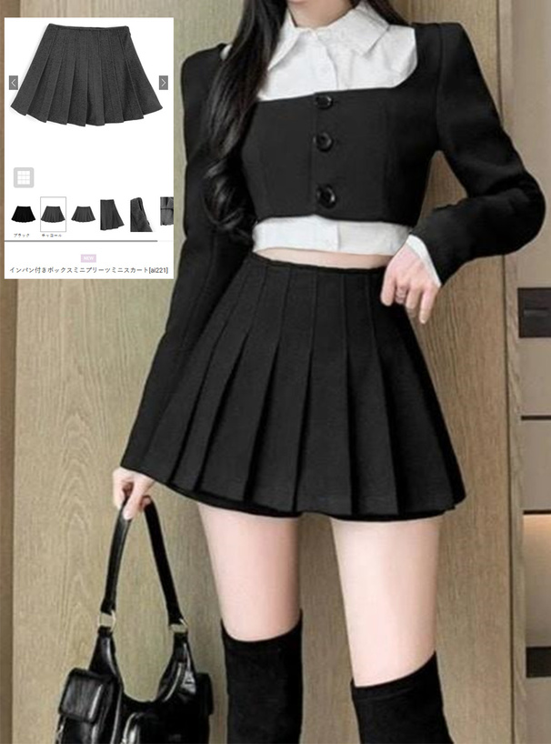 インパン付きボックスミニプリーツミニスカート[ai221] | レディース