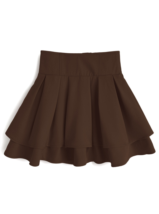 インパン裏地付きハイウエストダブルフレアスカート