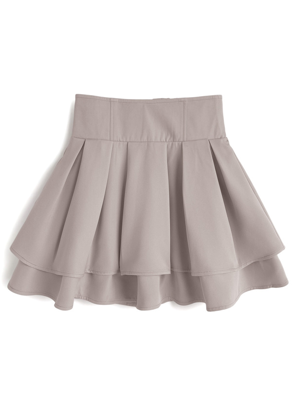 インパン裏地付きハイウエストダブルフレアスカート