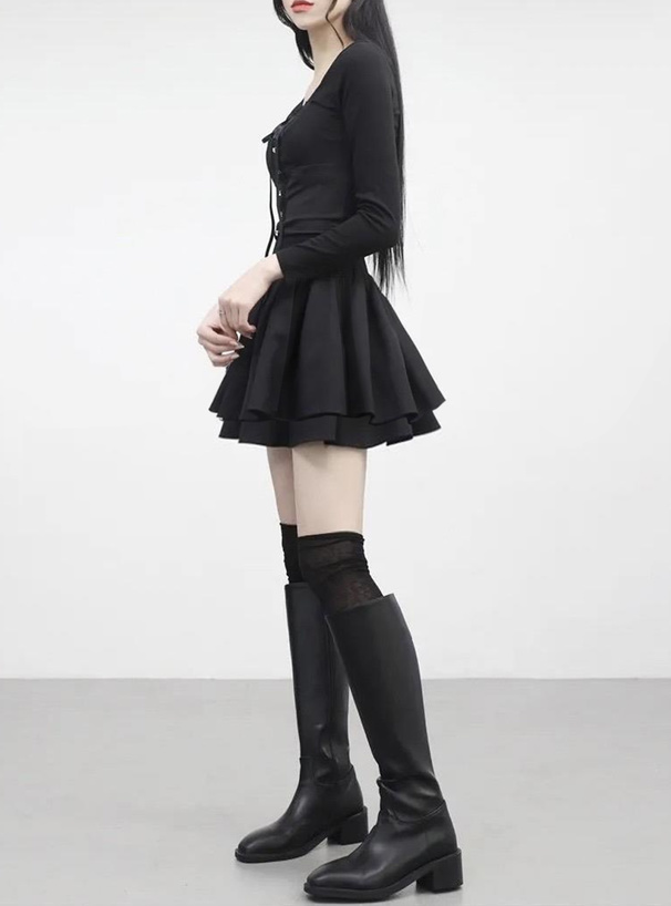 ヴィトン XXLジッパー ハイウエスト フレアスカート ミニスカート ロゴ 1.jpg