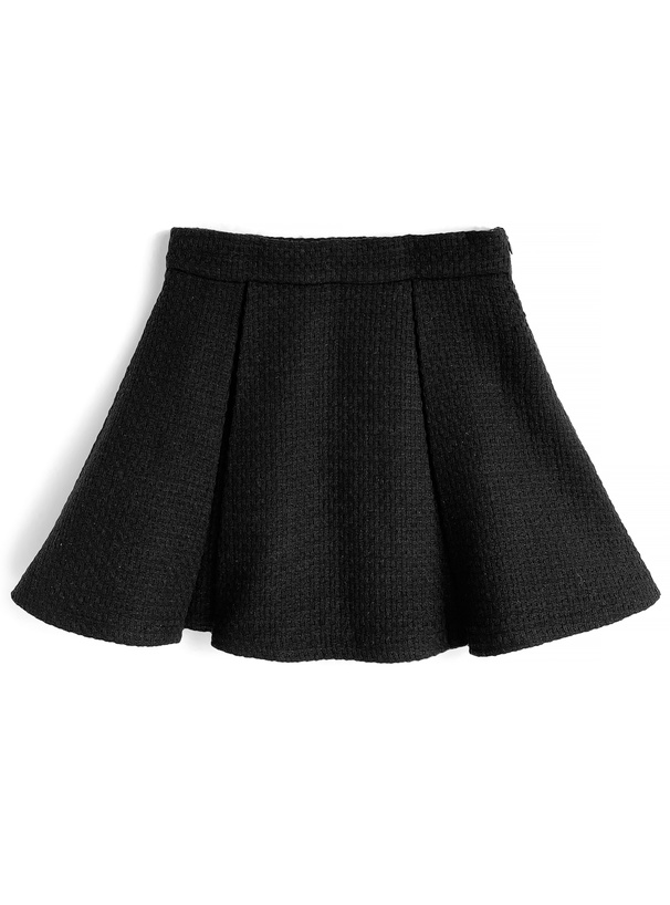 インパン裏地付きツイードプリーツミニスカート[ai226]