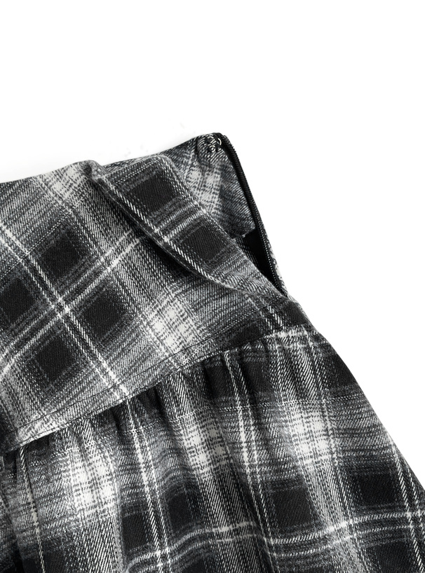 チェック柄アシンメトリーミニスカート