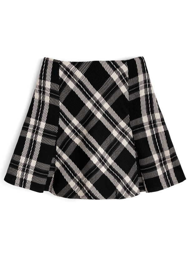 インパン裏地付きチェック柄ミニスカート[ai232]