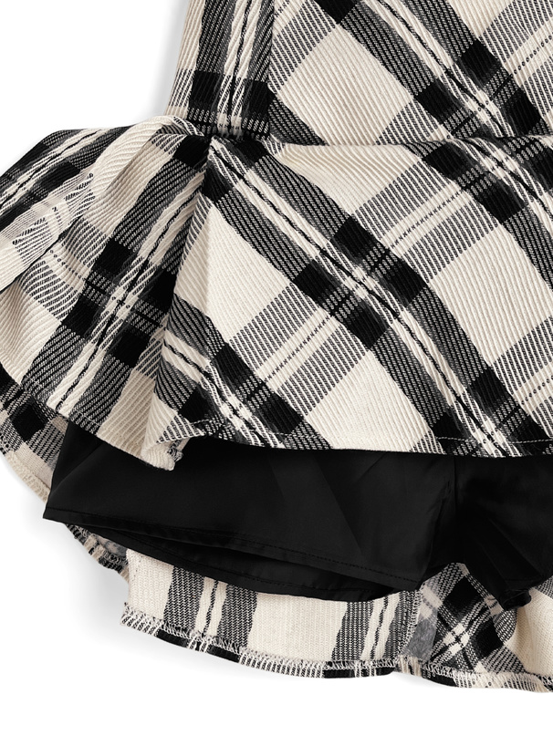 インパン裏地付きチェック柄ミニスカート[ai232] | レディース