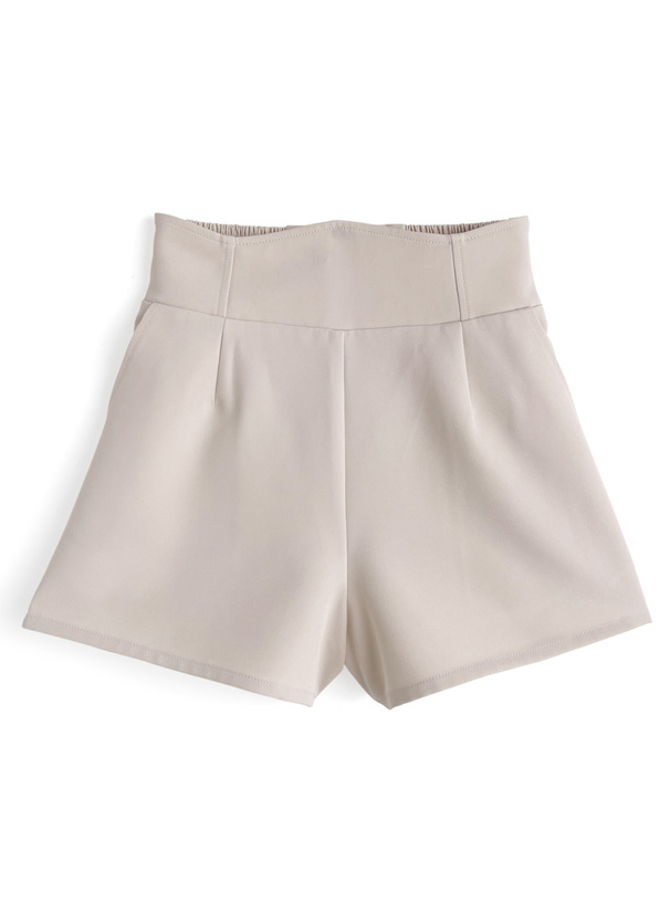 ハイウエストタックショートパンツ
