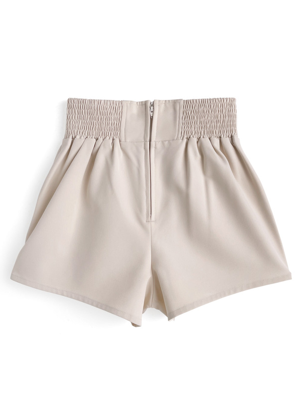 ハイウエストタックショートパンツ