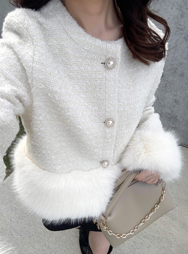 ファードッキングラメツイードジャケット[ai243] | レディース