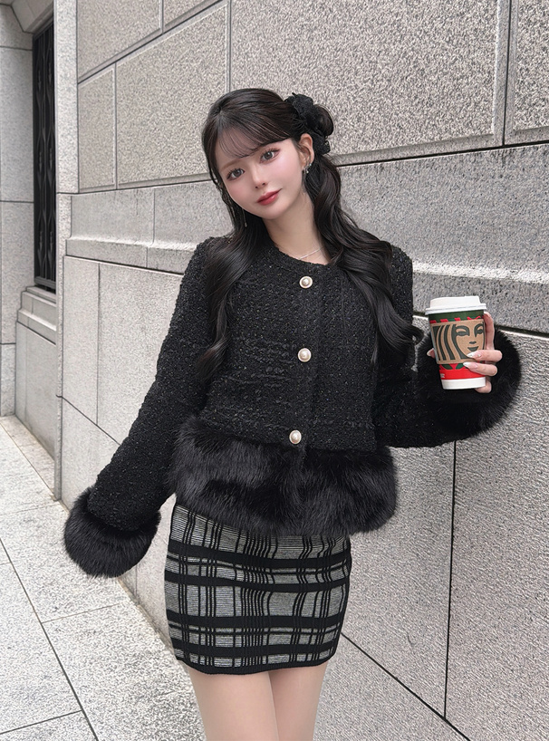 ファードッキングラメツイードジャケット[ai243] | レディース