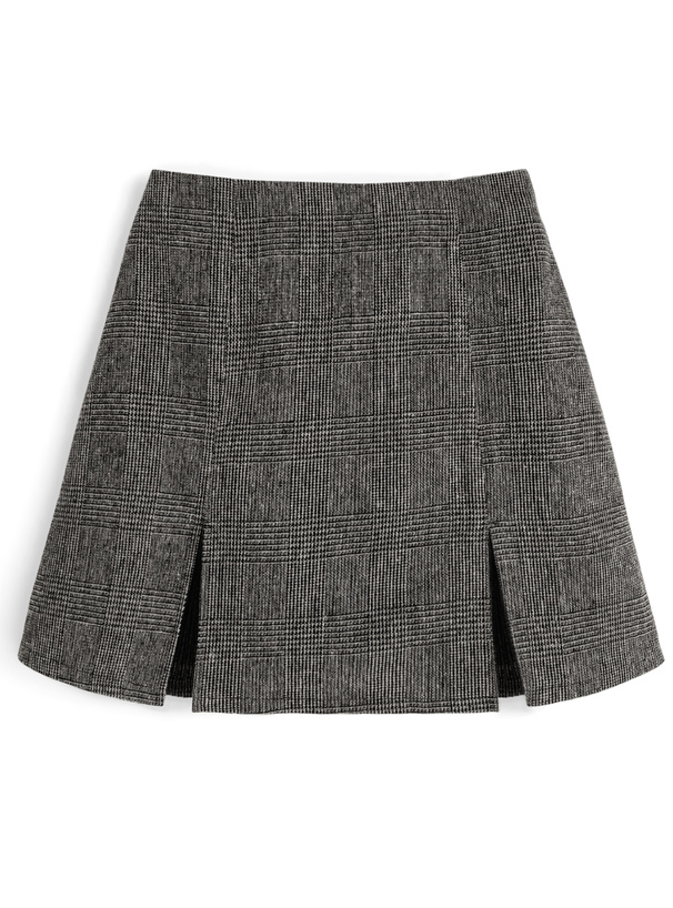 インパン裏地付きグレンチェック柄ミニスカート[ai246]