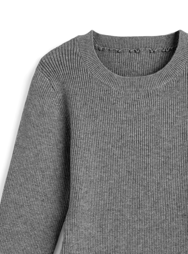 リブフレアスリーブニットトップス