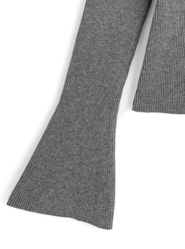 リブフレアスリーブニットトップス