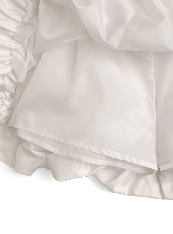 インパン裏地・ベルト付きバルーンミニスカート