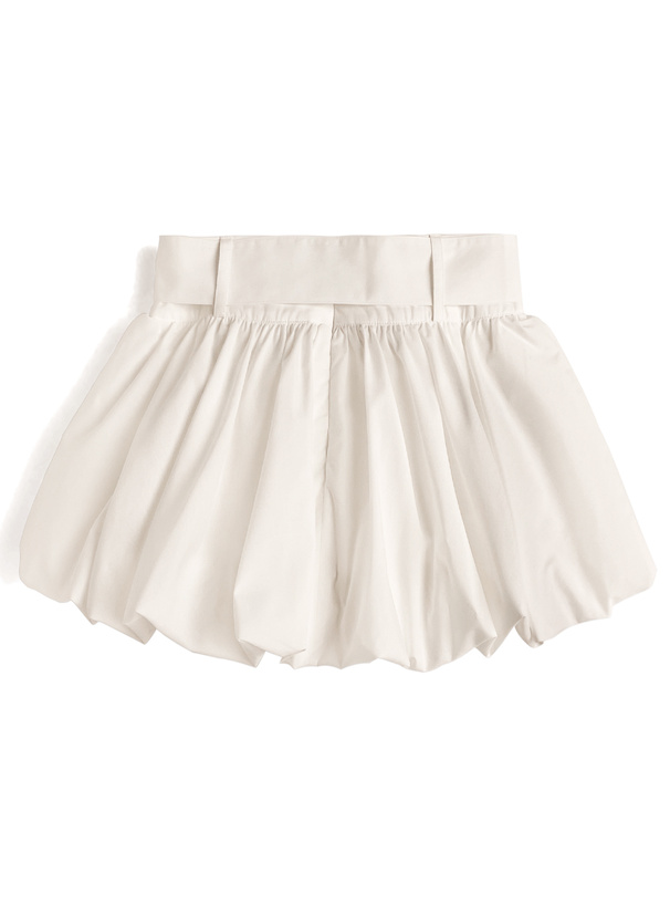 インパン裏地・ベルト付きバルーンミニスカート