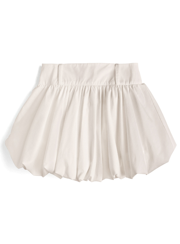 インパン裏地・ベルト付きバルーンミニスカート