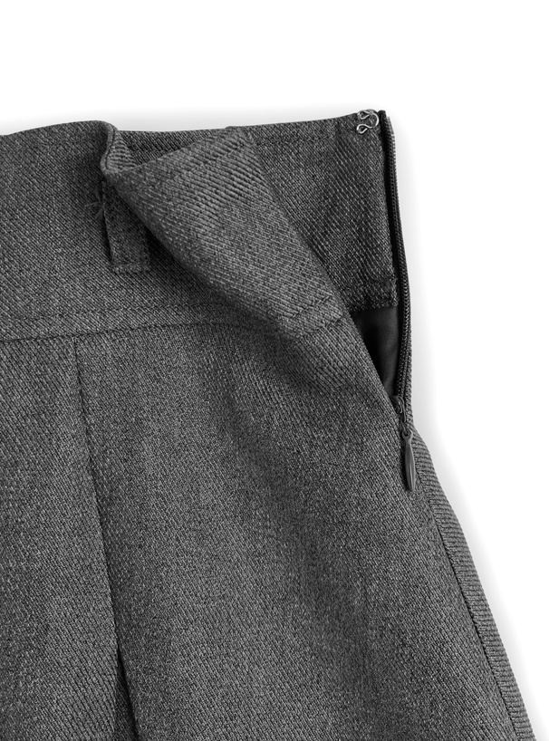 インパン裏地・ベルト付きプリーツミニスカート