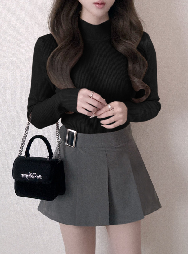 ベルトプリーツキュロット