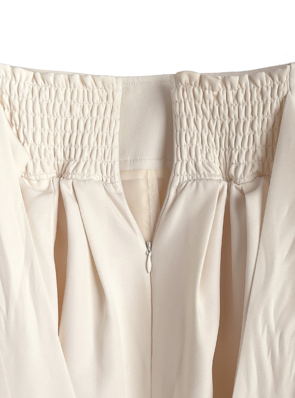 インパン裏地付きバックリボンダブルフレアミニスカート