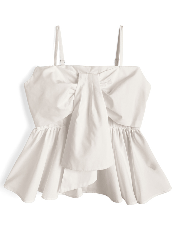 ペプラムリボンキャミソールトップス
