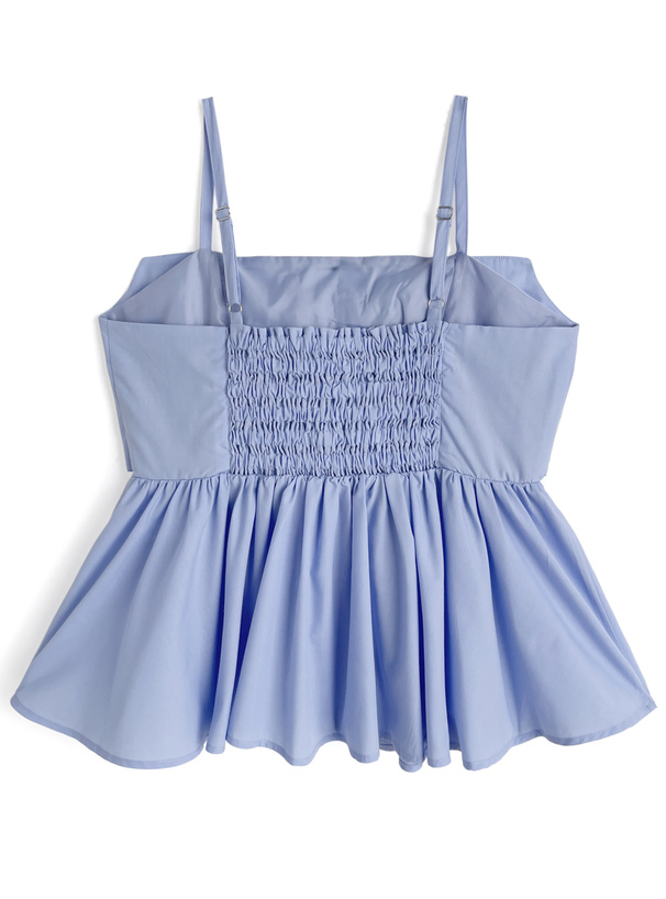 ペプラムリボンキャミソールトップス