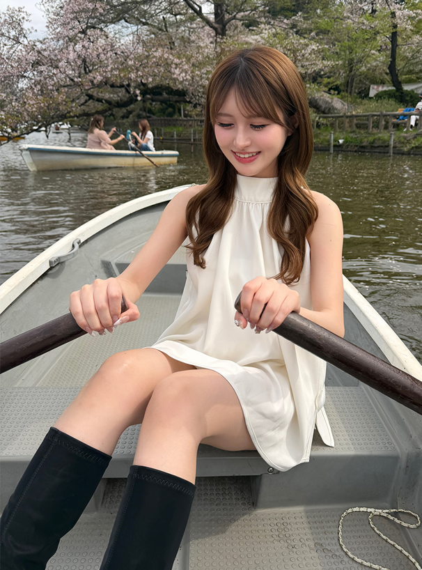 バックリボンアメスリブラウス