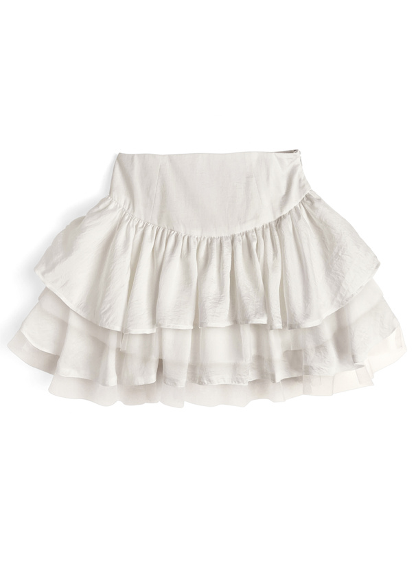 インパン裏地付きティアードミニスカート