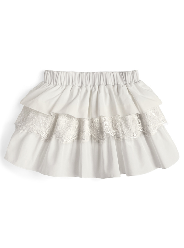 インパン裏地付きレースティアードミニスカート