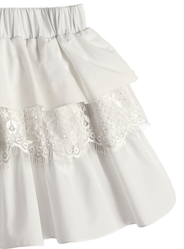 インパン裏地付きレースティアードミニスカート