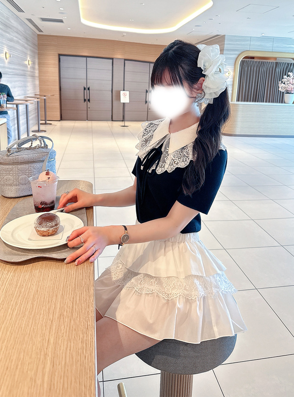 インパン裏地付きレースティアードミニスカート