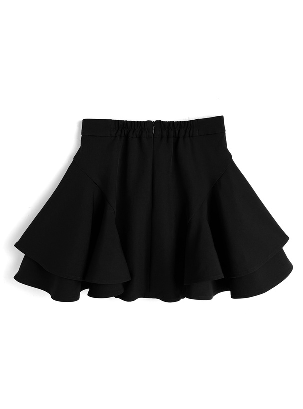 インパン裏地付きフレアフリルミニスカート